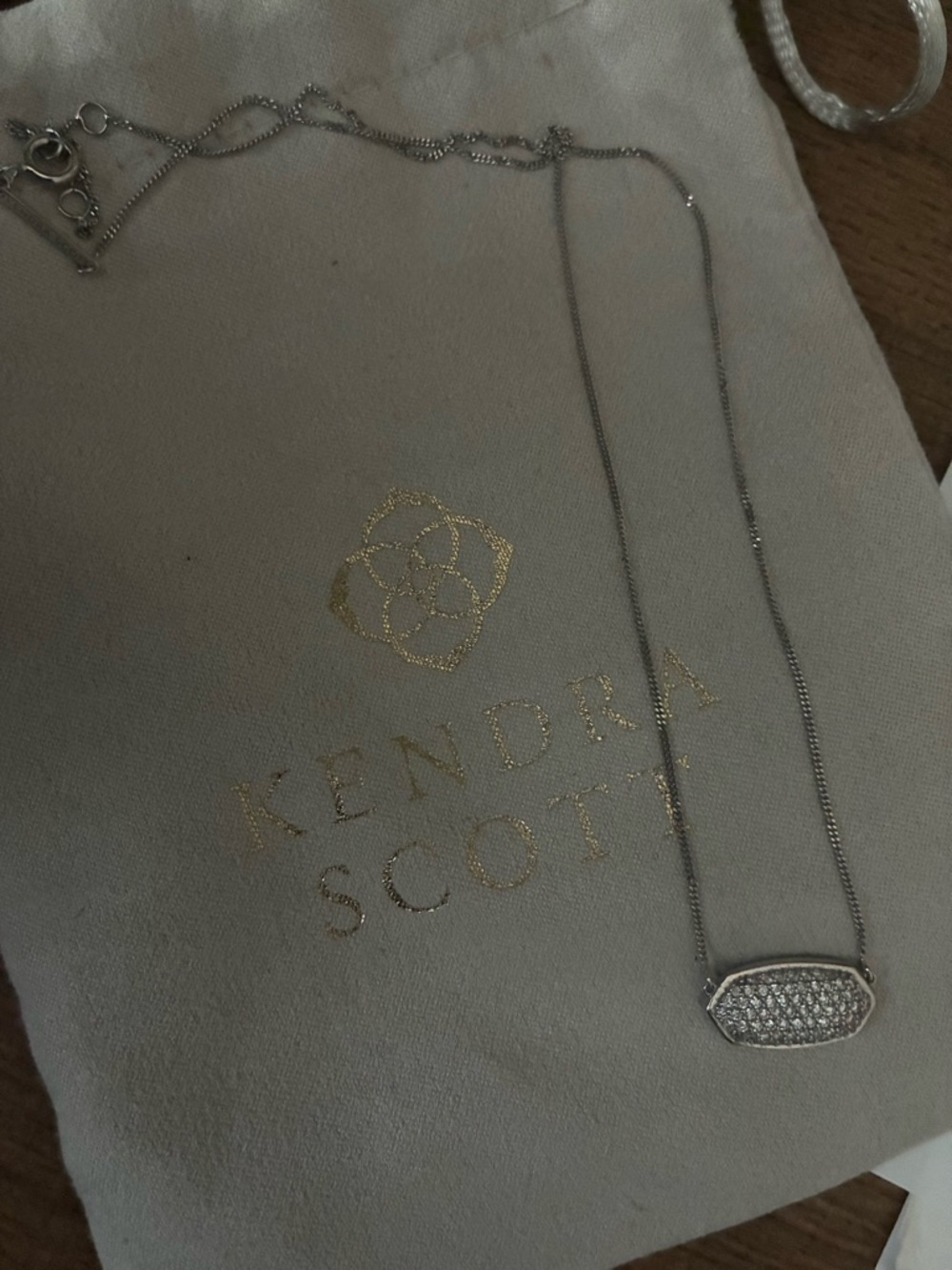 Kendra Scott Silver Pavé Elisa Pendant Necklace
